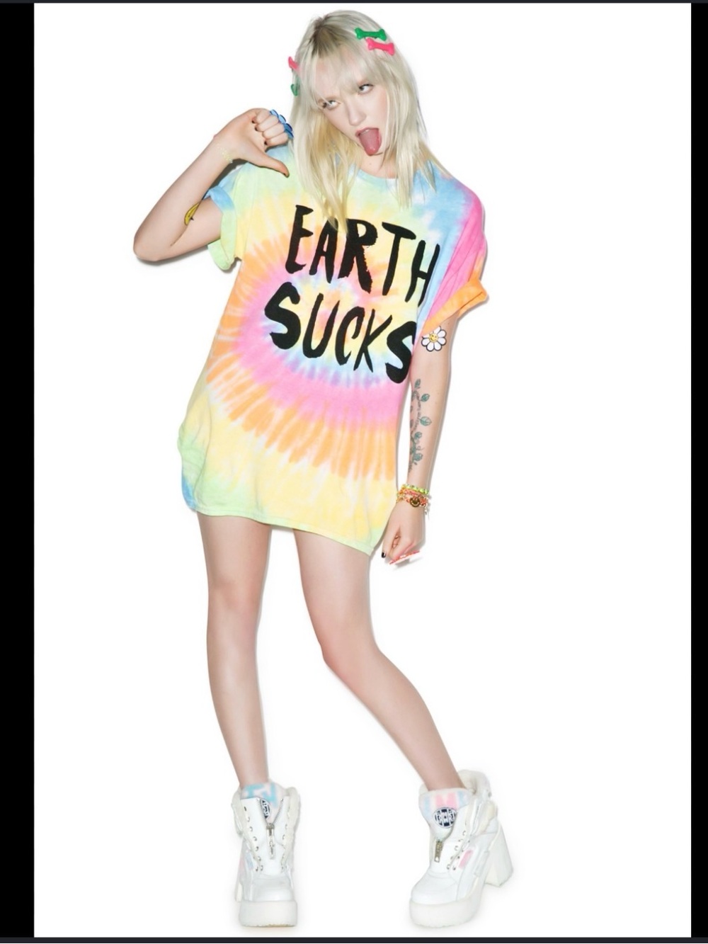 Tie-Dye Short Sleeve Graphic Tee - Multicolor